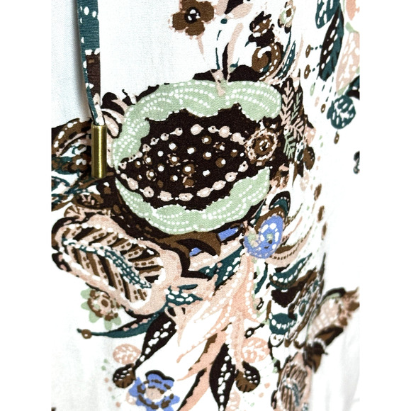 Chico Women's Long Sleeve Blouse Size (0) Paisley Collard Blouse - Picture 4 of 16